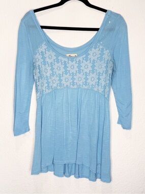 Hollister Y2K Babydoll Top Sequin Lace